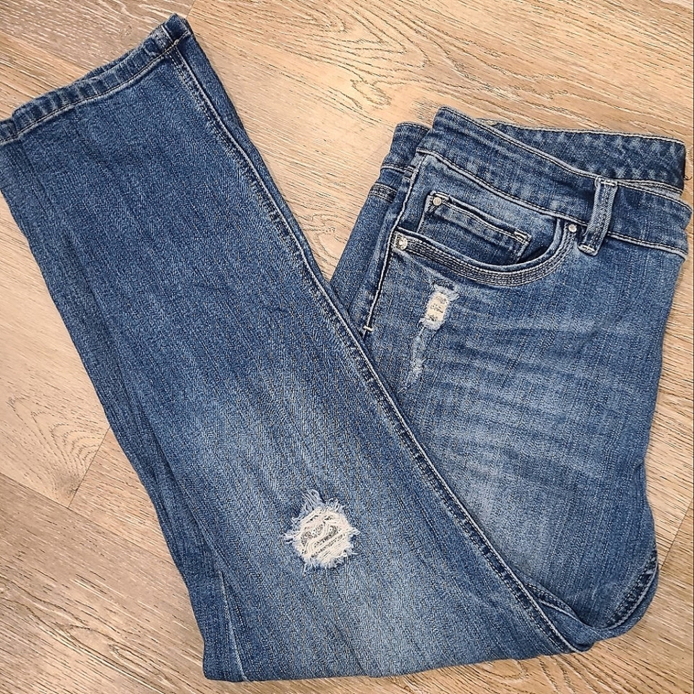 White house black market womens Bling Cropped Jeans size 10